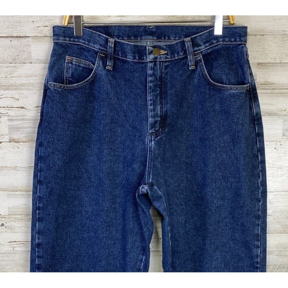 VTG Wrangler Blues Jeans Women 12x32 Blue Denim 100% Cotton WB101AD Tapered 90's - Picture 3 of 11